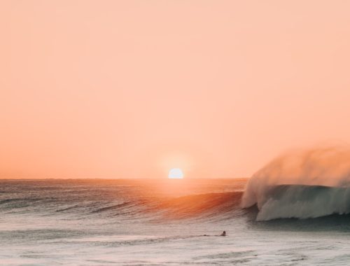 sea waves during golden hour